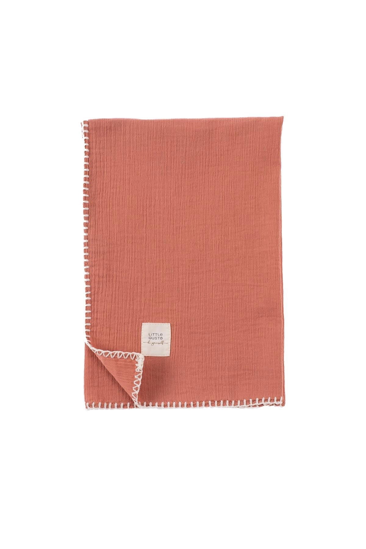 Bebek Müslin Bezi Örtü Organik Pamuk Pembe 75 cm - Riki Baby&Kids