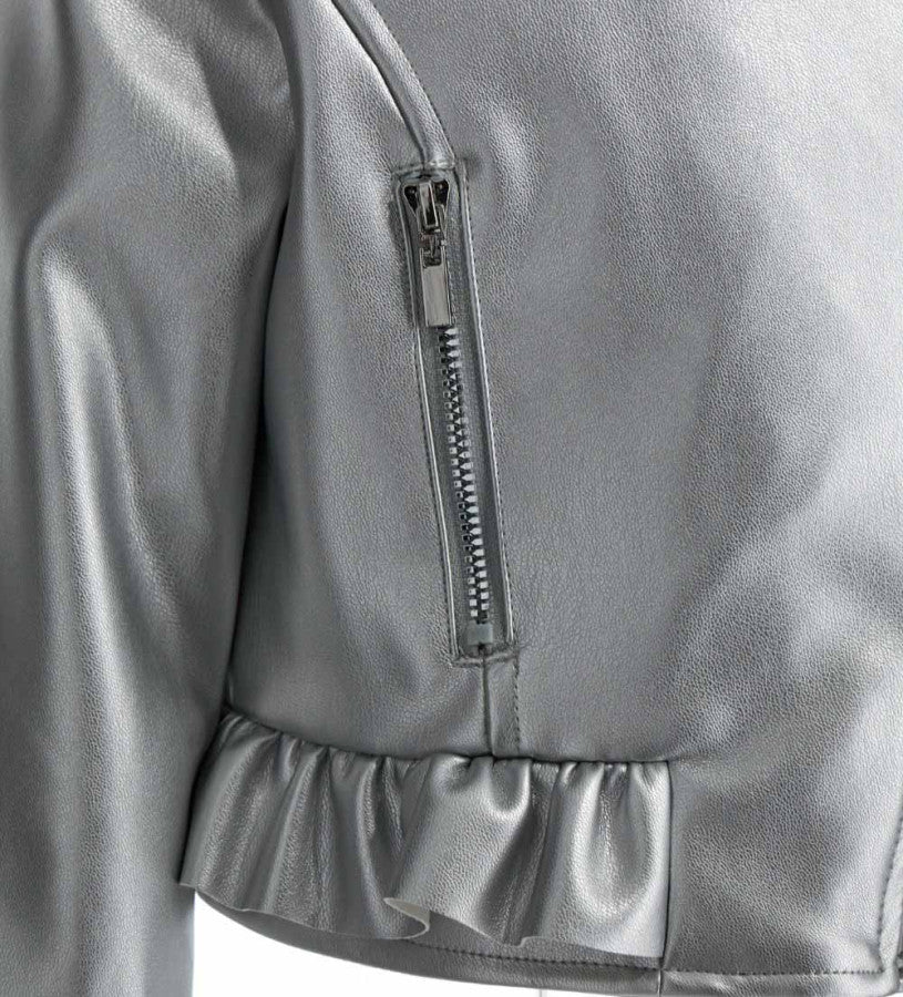 Original Marines Suni Deri Biker Ceket