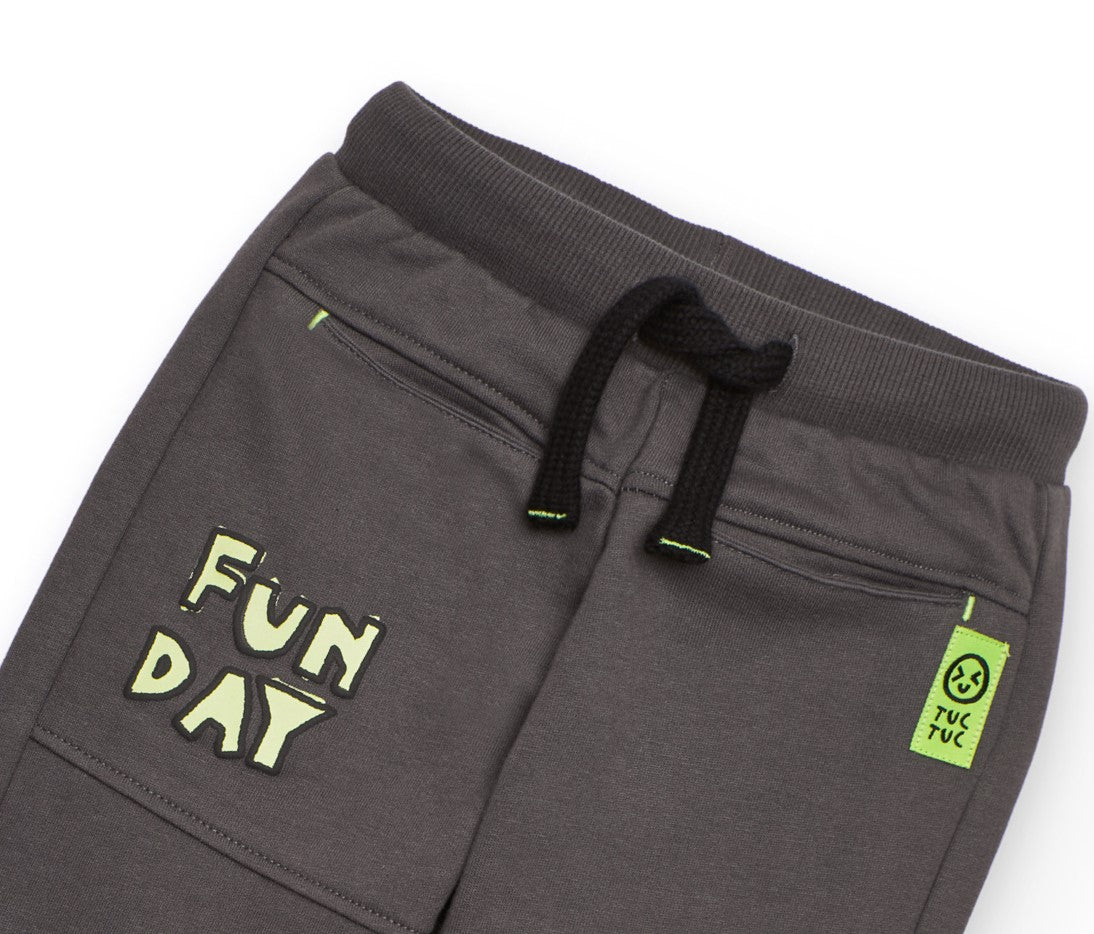 Tuc Tuc erkek çocuk jogger pantolon Fun Day yazısı detay