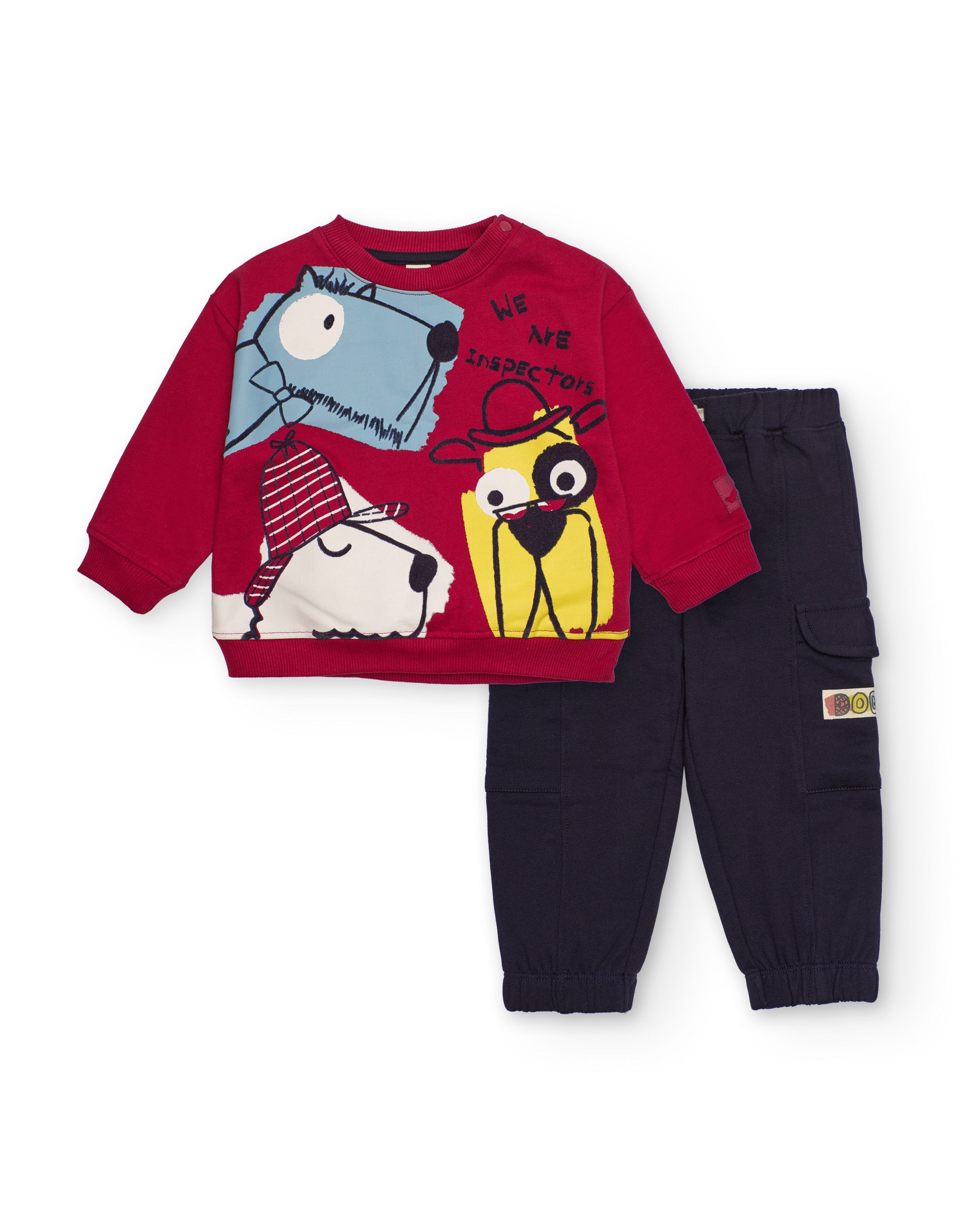 Tuc Tuc Dedektif Köpek Baskılı Sweatshirt & Kargo Cepli Jogger Pantolon 2'li Takım