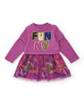 Tuc Tuc fuşya kız çocuk elbise – FUNNY detaylı, renkli tül etekli