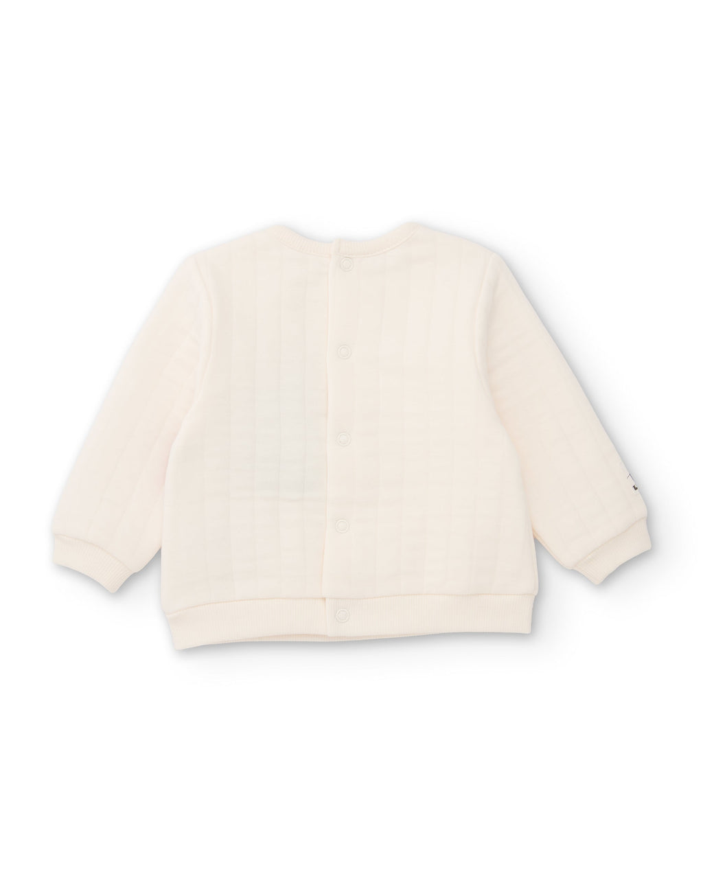 Tuc Tuc ev desenli peluş bebek takımı krem - sweatshirt detayı