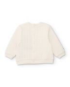 Tuc Tuc ev desenli peluş bebek takımı krem - sweatshirt detayı