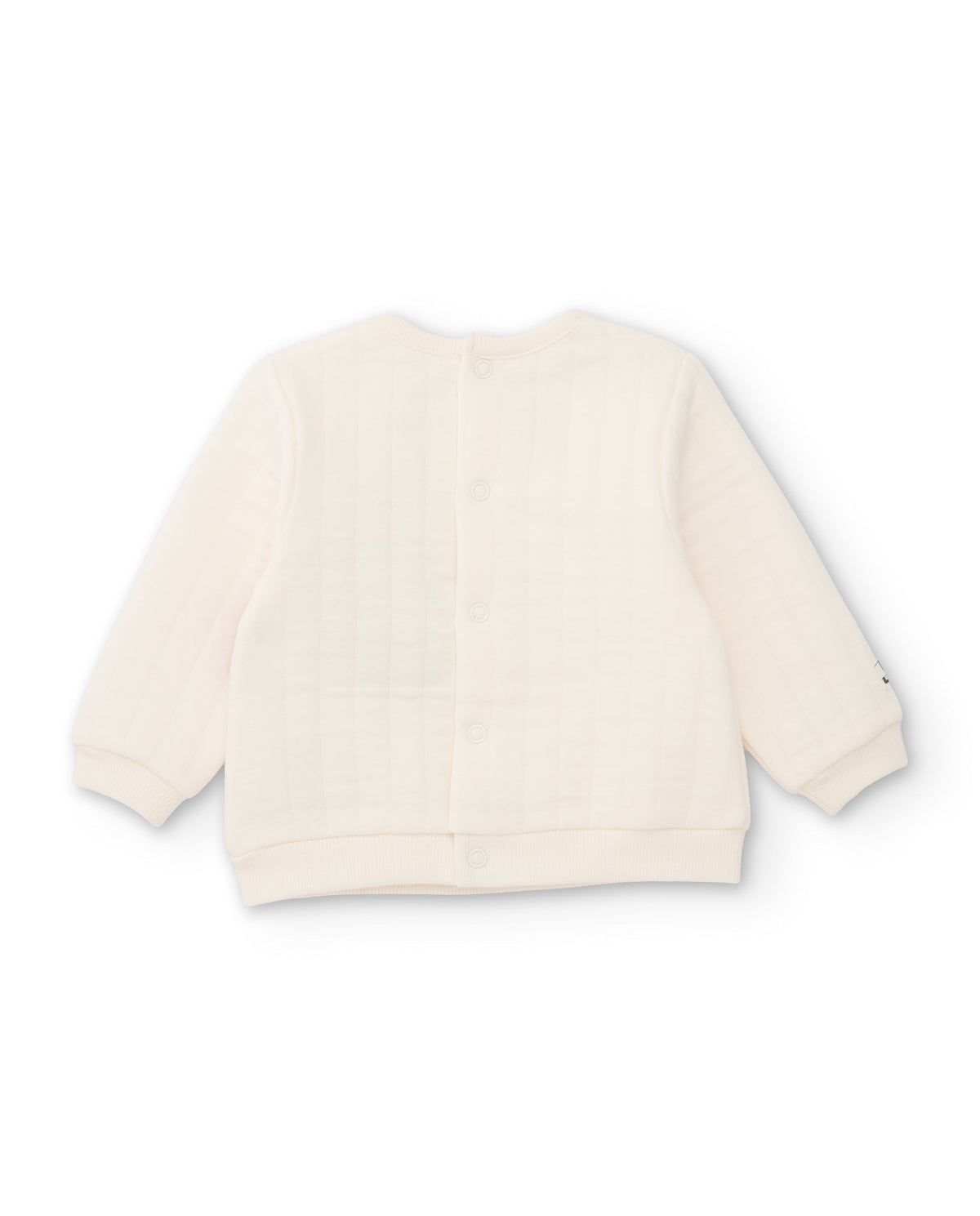 Tuc Tuc ev desenli peluş bebek takımı krem - sweatshirt detayı