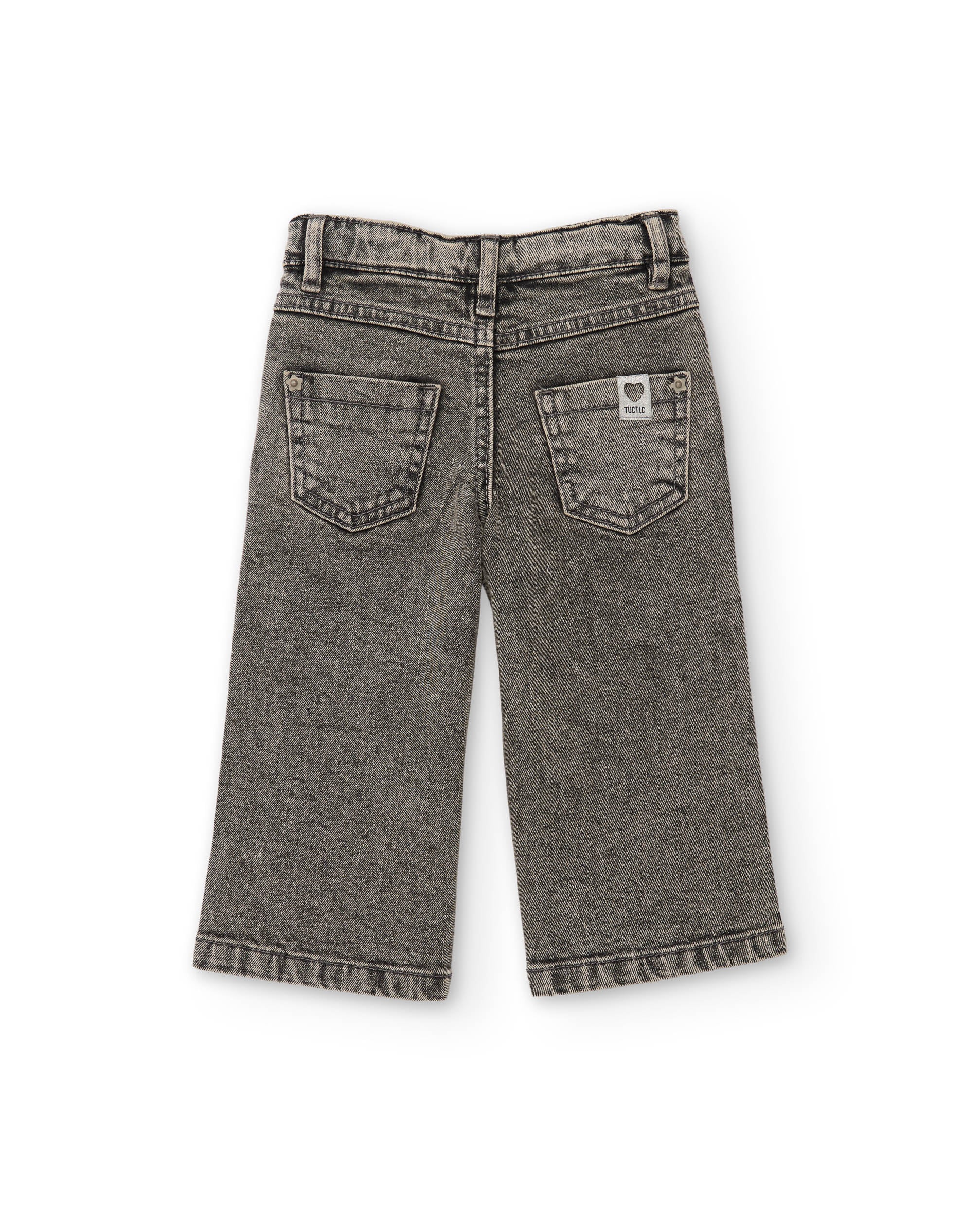 Tuc Tuc kot pantolon arkadan görünüm; bol paça kesim ve denim dokusu net şekilde seçiliyor.