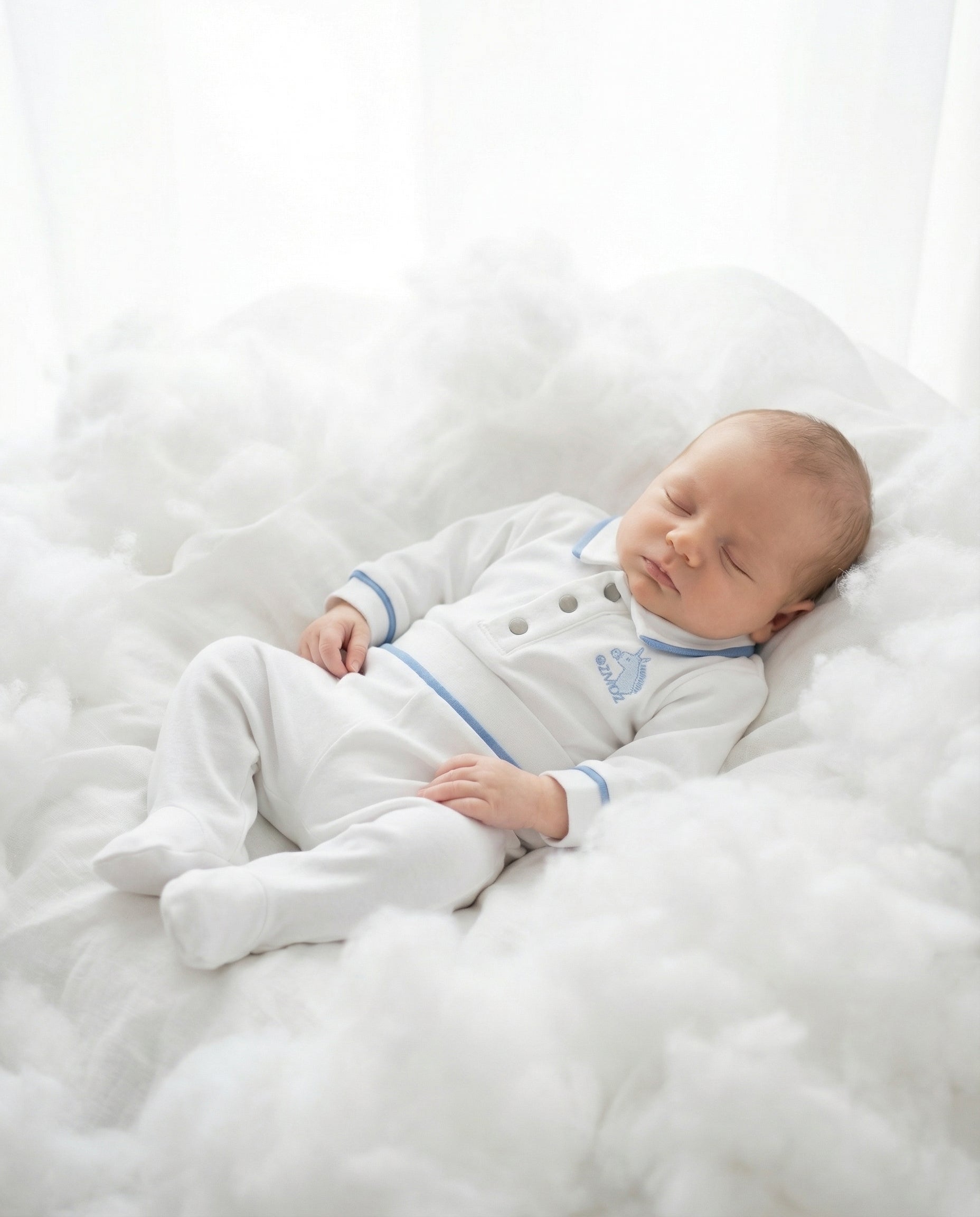 Crystal Baby Organik Pamuk Patikli Bebek Pantolonu - Saf Beyaz