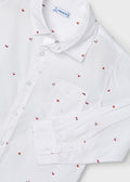 Mayoral 4110 Erkek Çocuk Desenli Beyaz Gömlek - Riki Baby&Kids