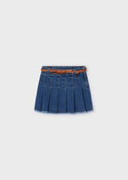 Mayoral 4906 Kemerli Pileli Denim Etek