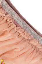 BeetleBeez Pinky Smiles tül eteğin simli lastikli beli, yakın çekim