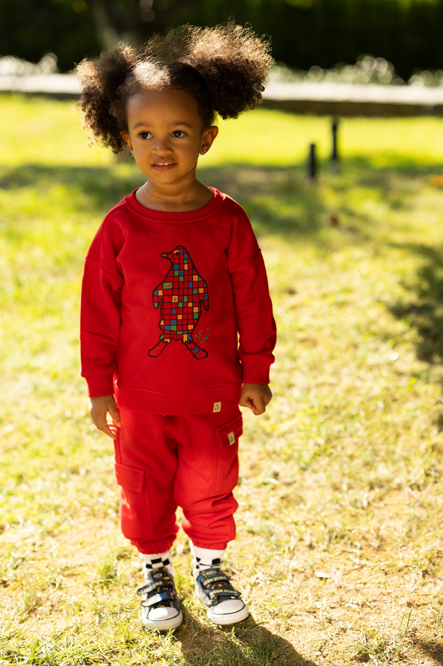 Penguen Ride Sweatshirt - Red - Riki Baby&Kids