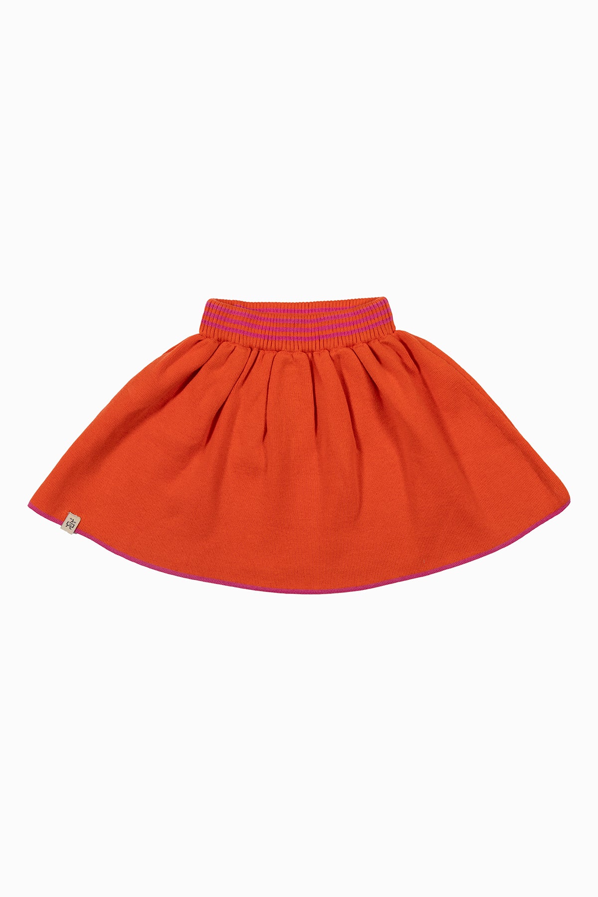 Striped Triko Etek - Turuncu