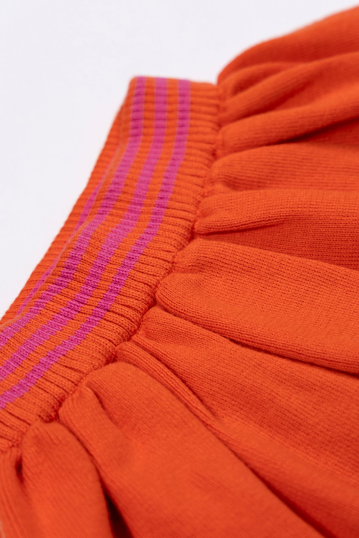 Striped Triko Etek - Turuncu