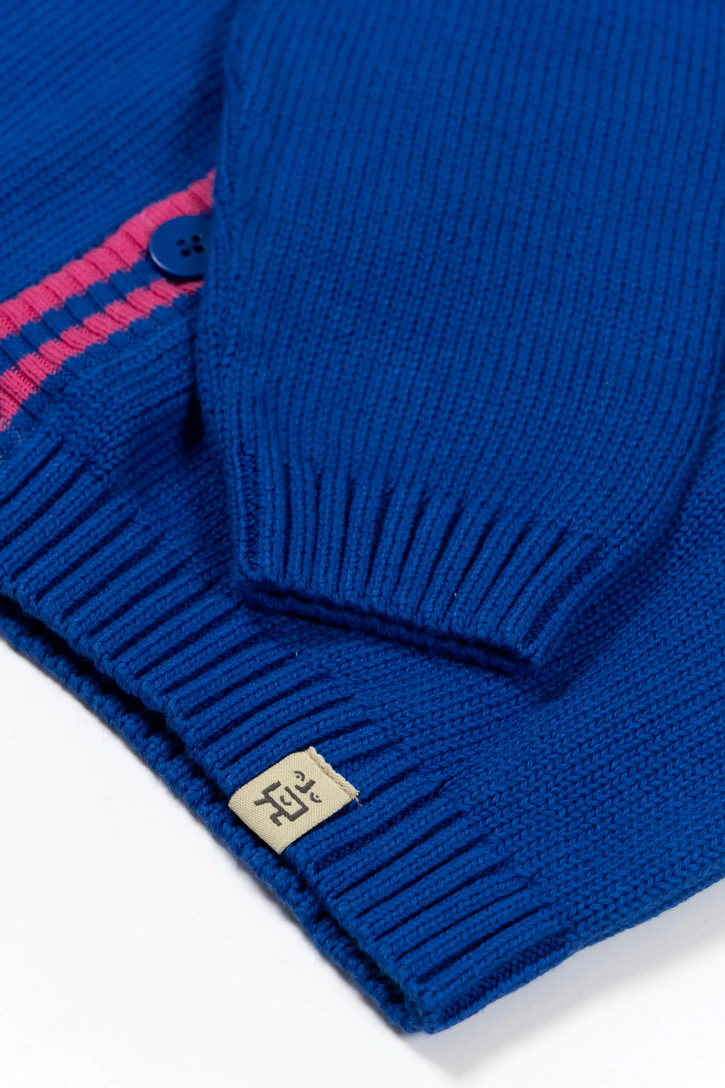 Stripes Triko Ceket – Mavi Pembe & Lime Biyeli Çocuk Hırka