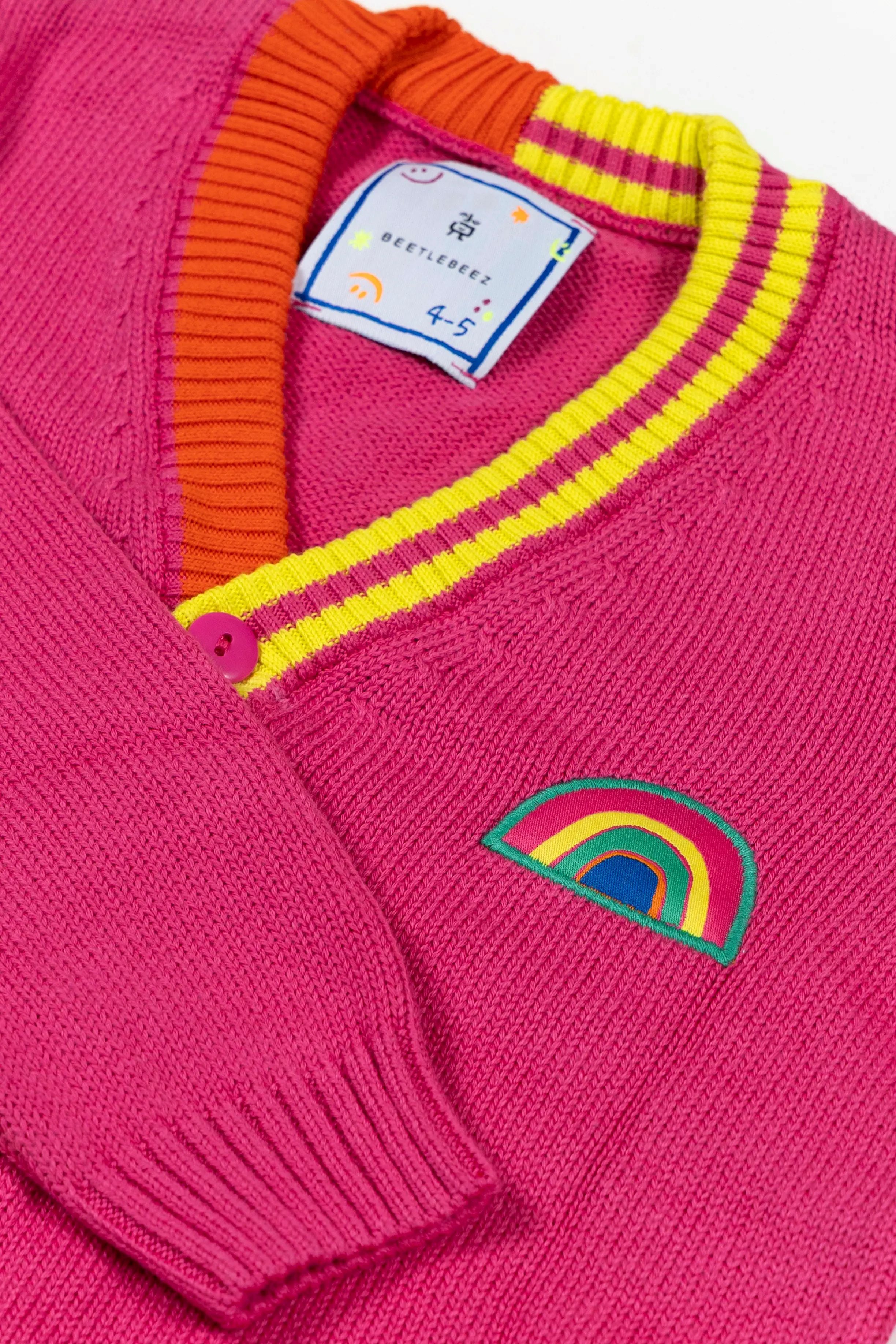 Stripes Triko Ceket – Pembe Çocuk Hırka
