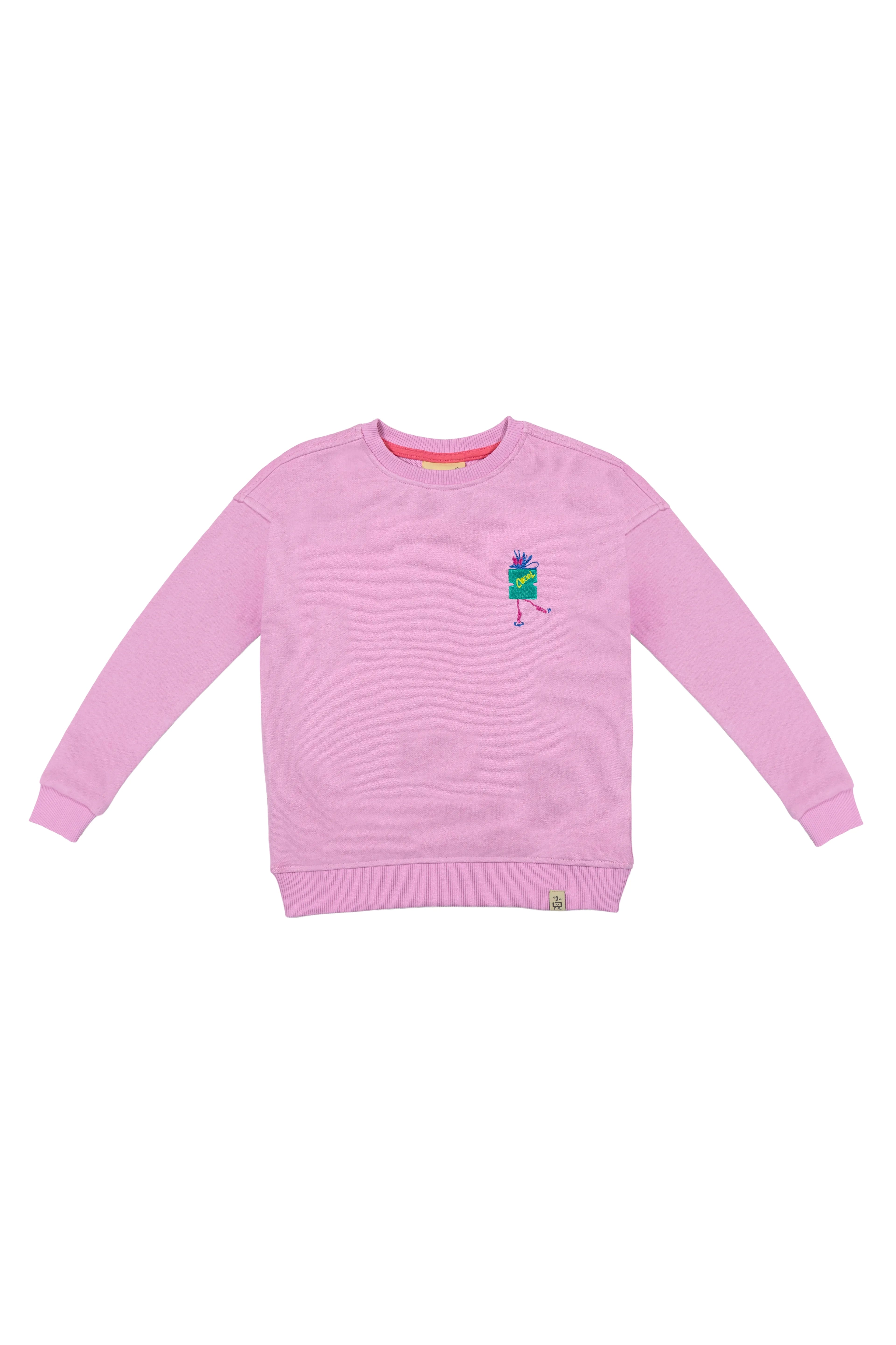“Cool Ballerinas” %100 Pamuk 3-İplik Pembe Sweatshirt