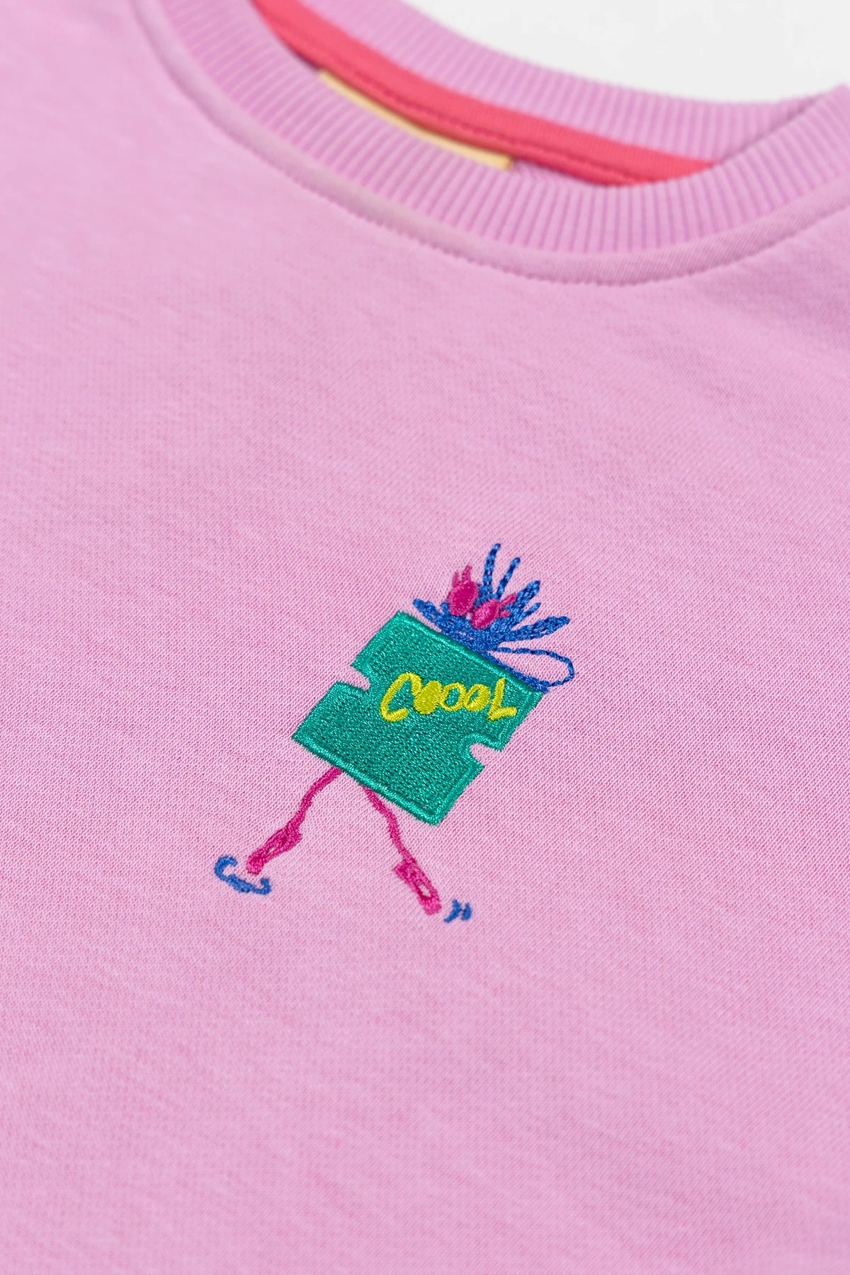 “Cool Ballerinas” %100 Pamuk 3-İplik Pembe Sweatshirt