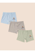 Natuline 3512 Organik Pamuklu Likralı Boxer Basketball Game 3'lü Paket