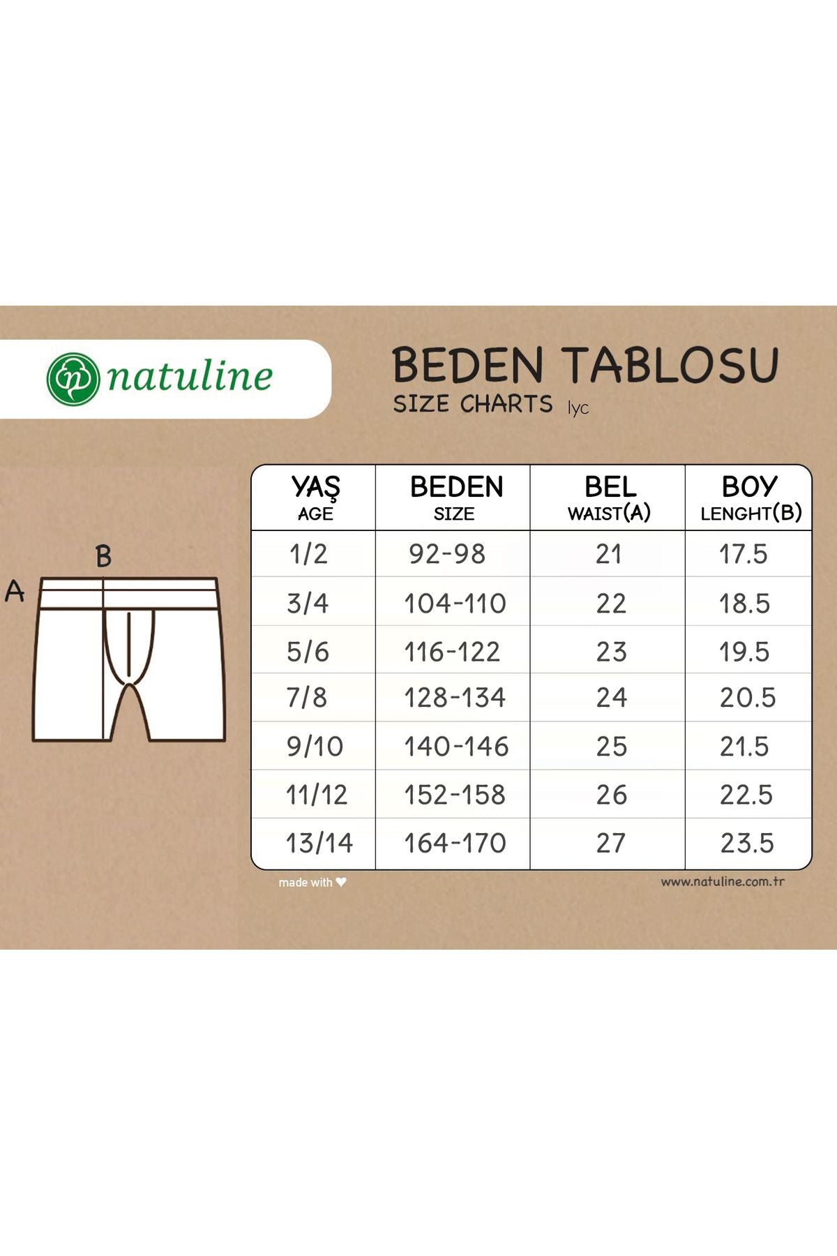 Natuline 3512 Organik Pamuklu Likralı Boxer Basketball Game 3'lü Paket