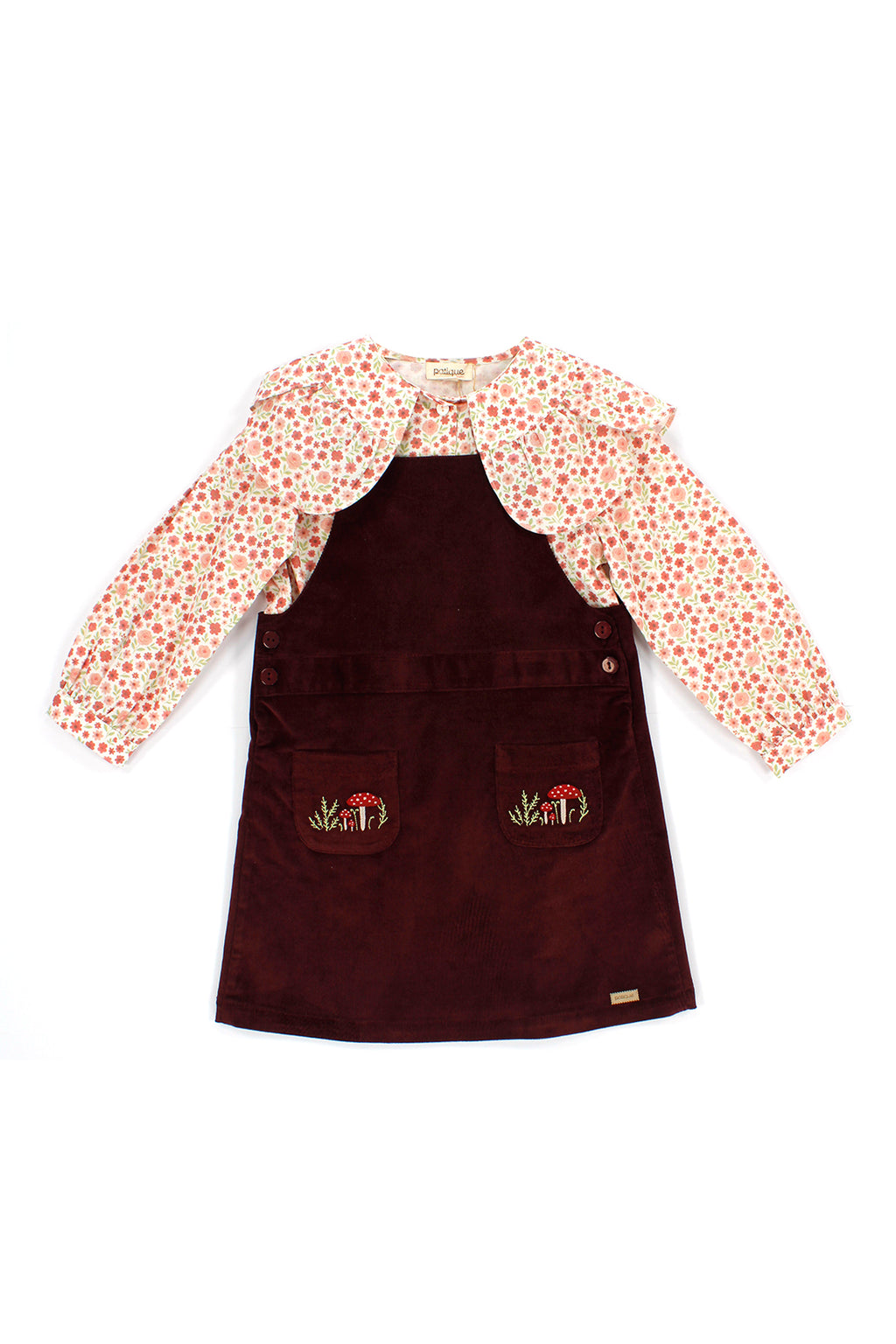 Patique Velvet Forest Bordo Jile & Çiçekli Gömlek Set (Çorap Hediyeli)