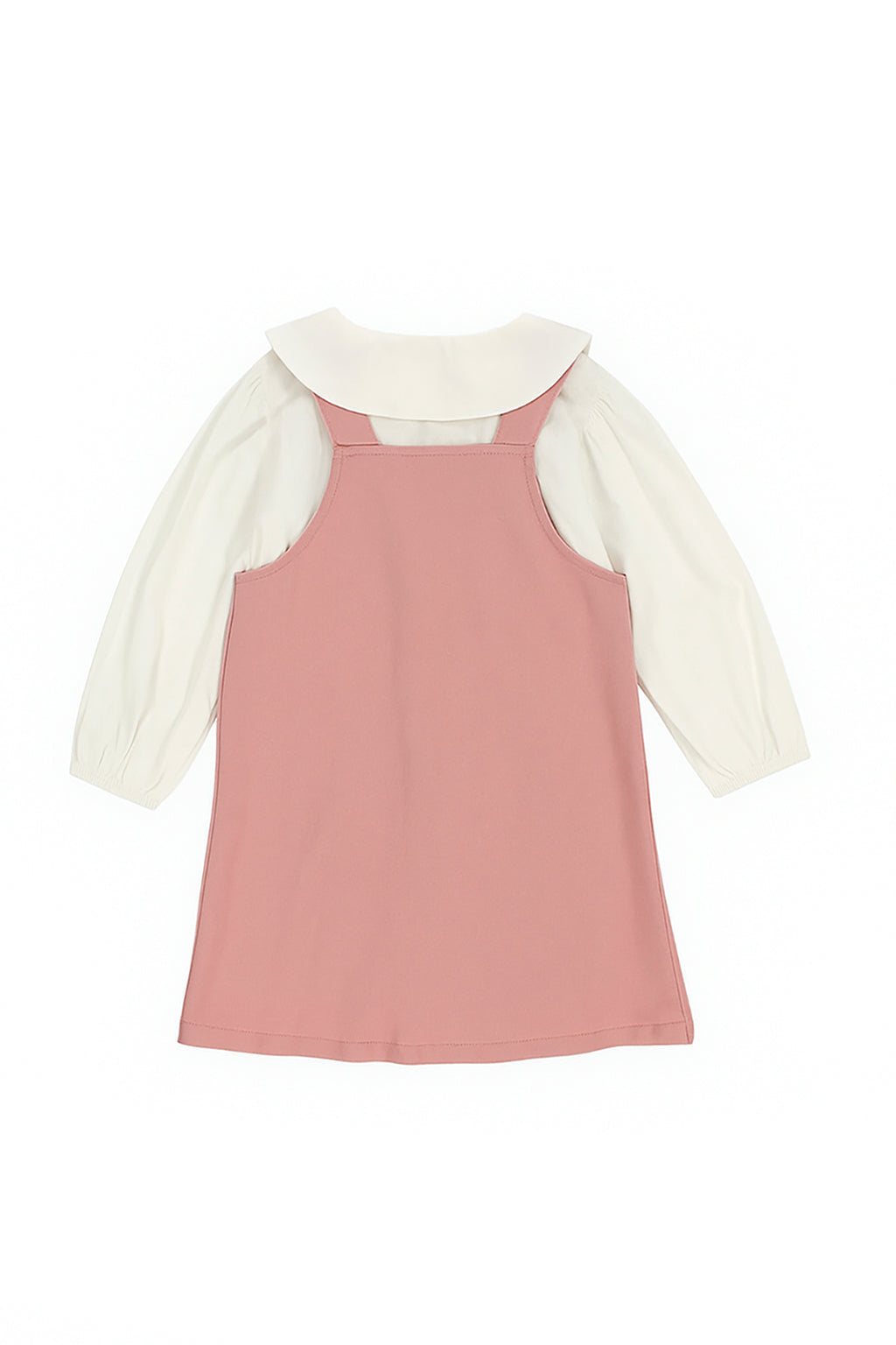 Patique Heartline Pinafore Set – Yumuşak Dokulu Jile + Geniş Yakalı Gömlek