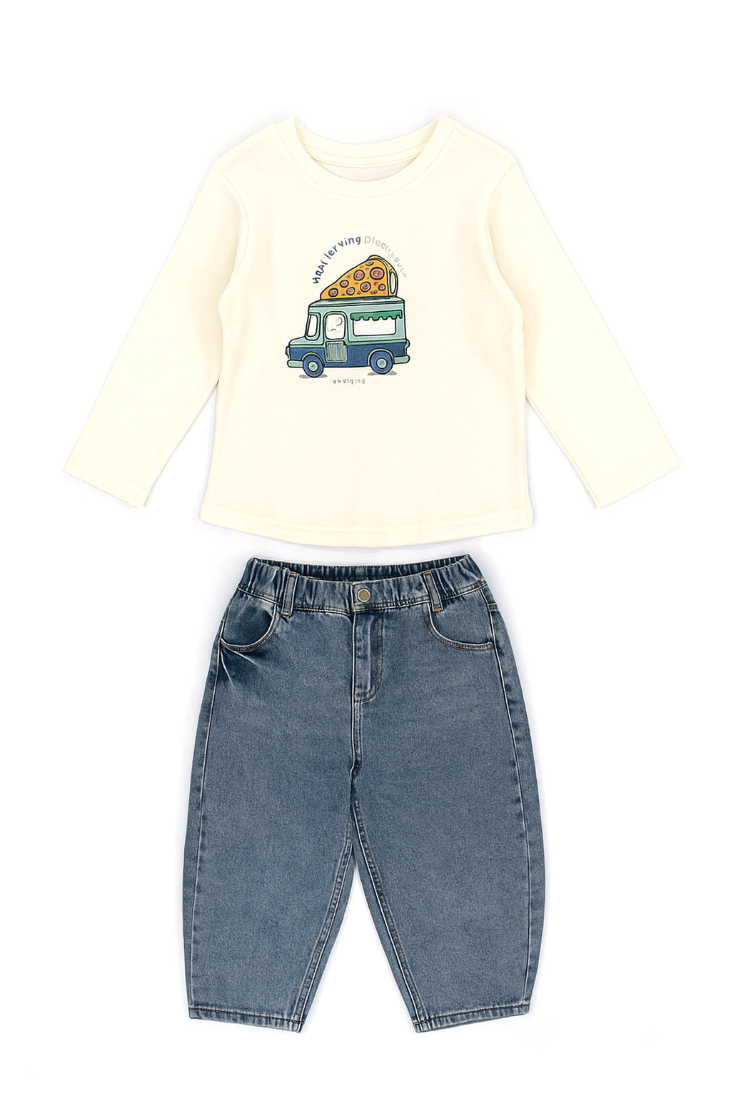 Patique Organik Pamuk 3’lü Soft Comfort Set – (Hırka + T-Shirt + Slouchy Pantolon)