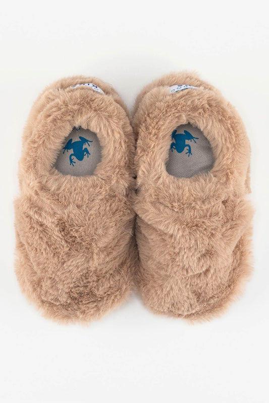 HopFrög Furry Furry Bej Kürk Barefoot Patik - Riki Baby&Kids