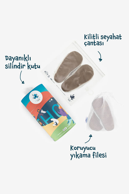 HopFrög Furry Furry Pembe Kürk Barefoot Patik - Riki Baby&Kids