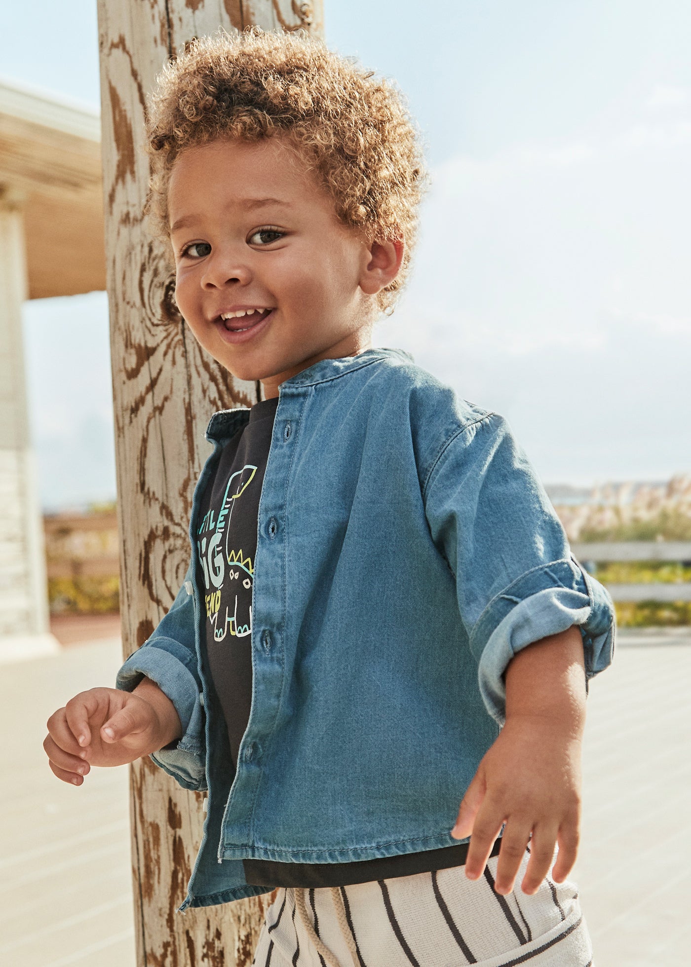 Mayoral 1118 Erkek Bebek Hakim Yaka Denim Gömlek