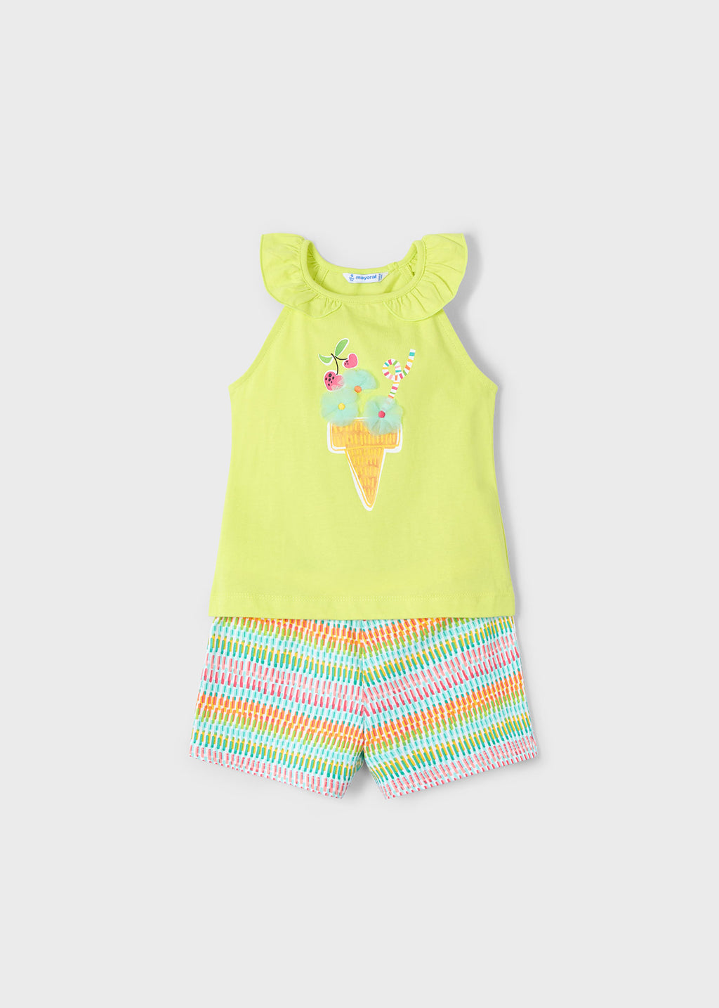 Mayoral 3214 Kız Çocuk Dondurma Şort Tişört Takım - Riki Baby&Kids