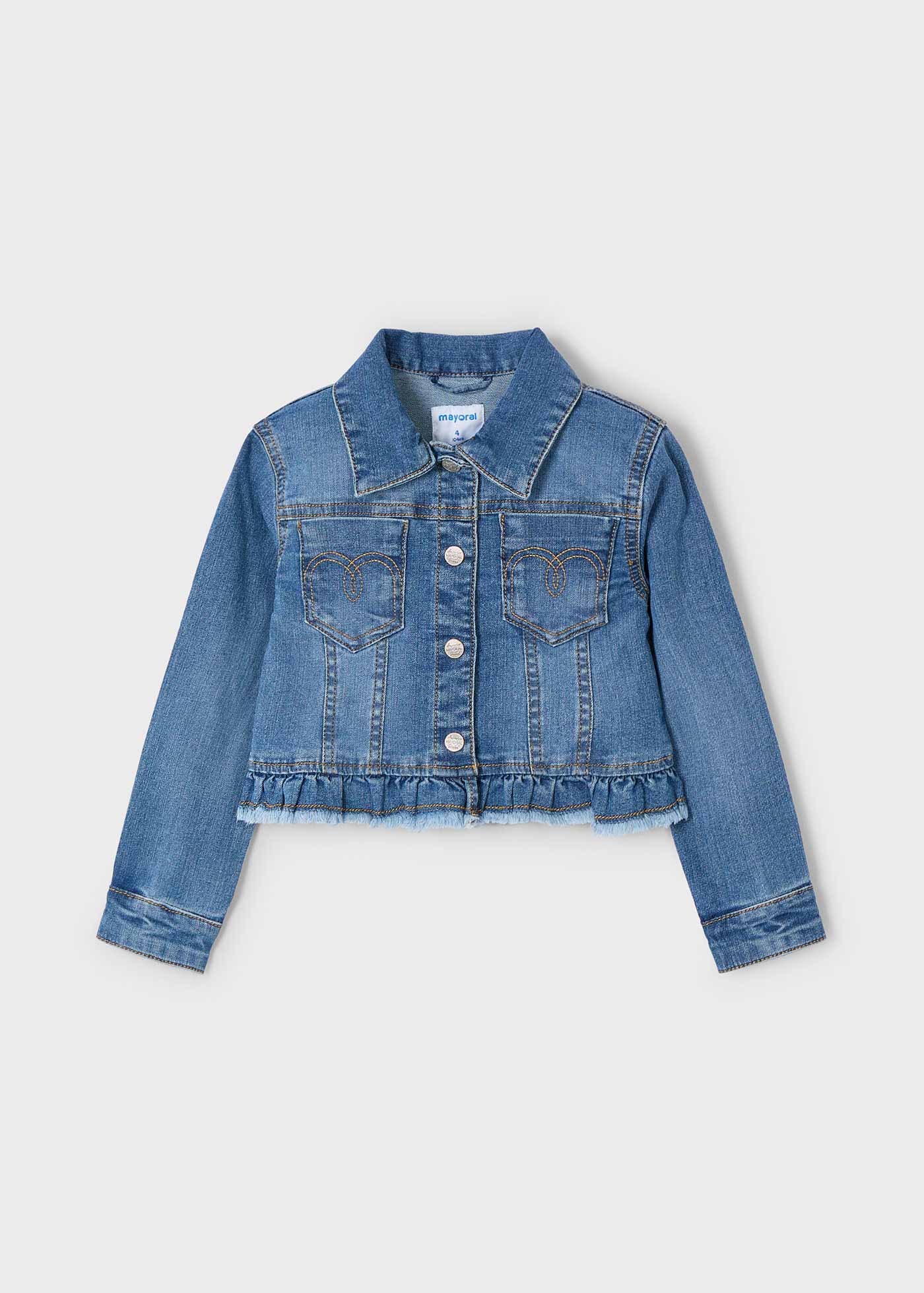 Mayoral 3408 Kız Çocuk Denim Ceket Mont