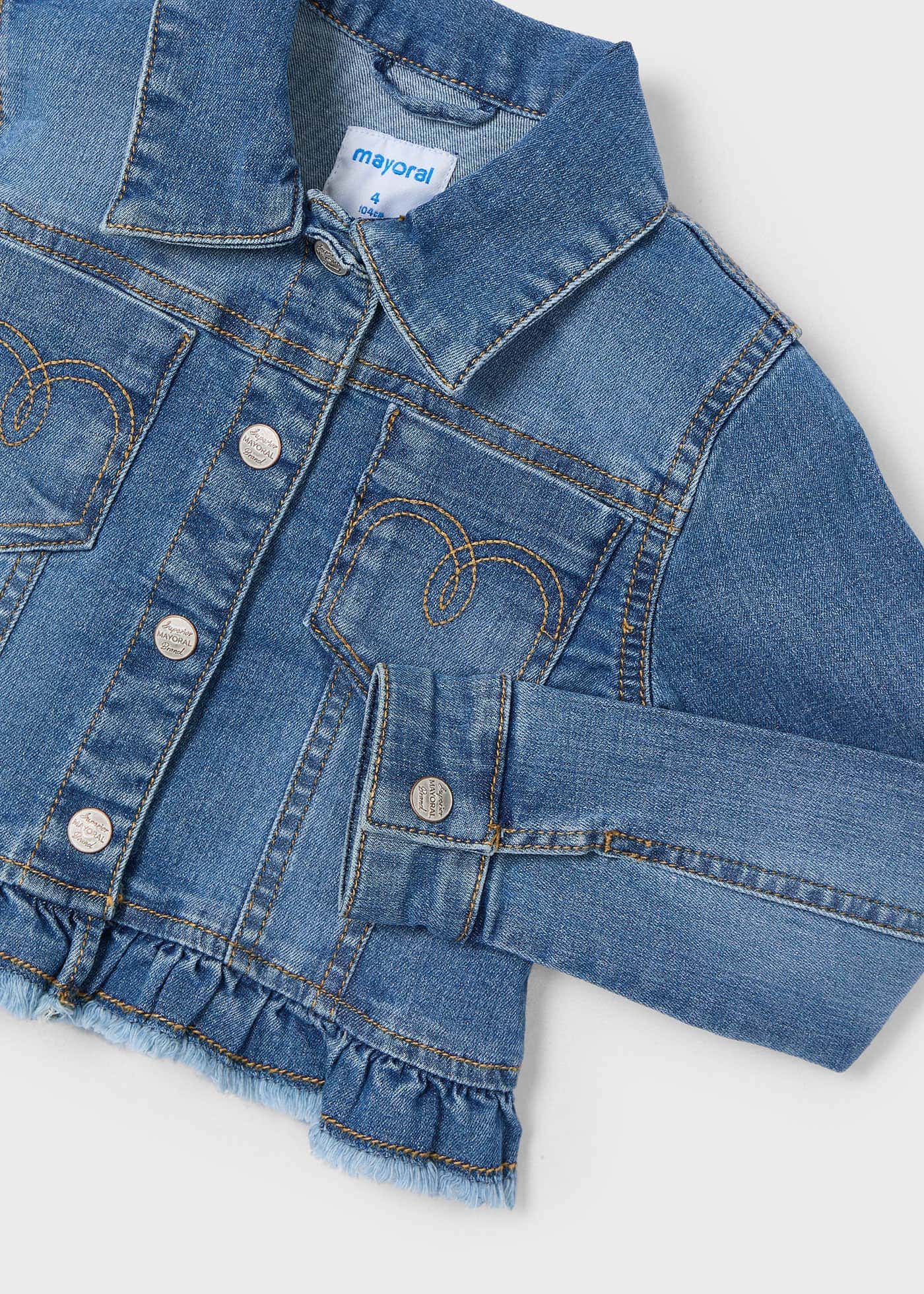 Mayoral 3408 Kız Çocuk Denim Ceket Mont