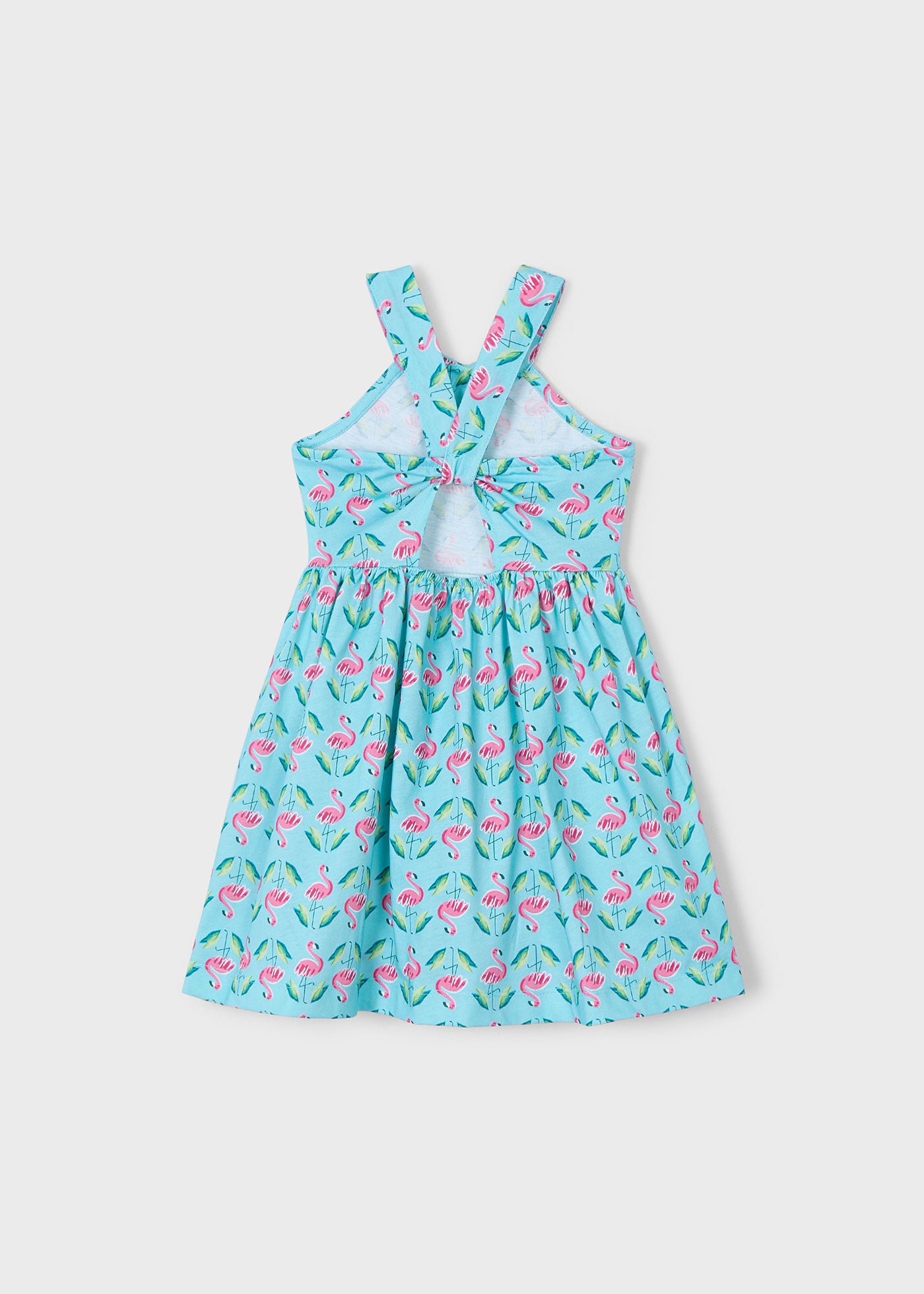 Mayoral 3938 Kız Çocuk Halter Yaka Flamingo Elbise
