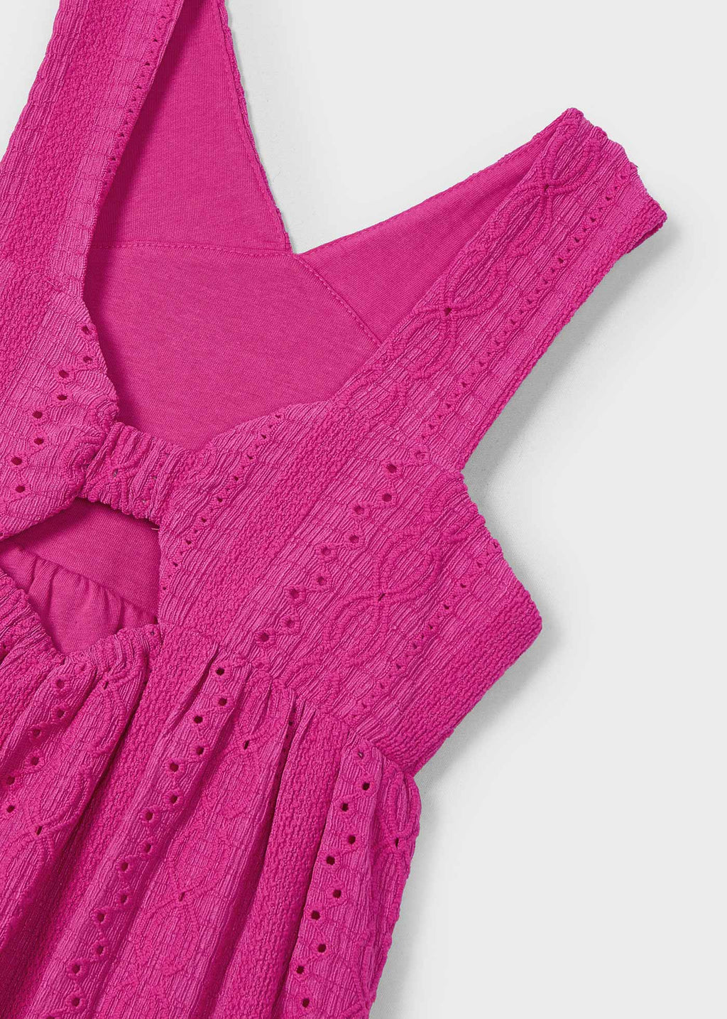 Mayoral 3962 Kız Çocuk Fisto Kabartmalı Fuşya Elbise