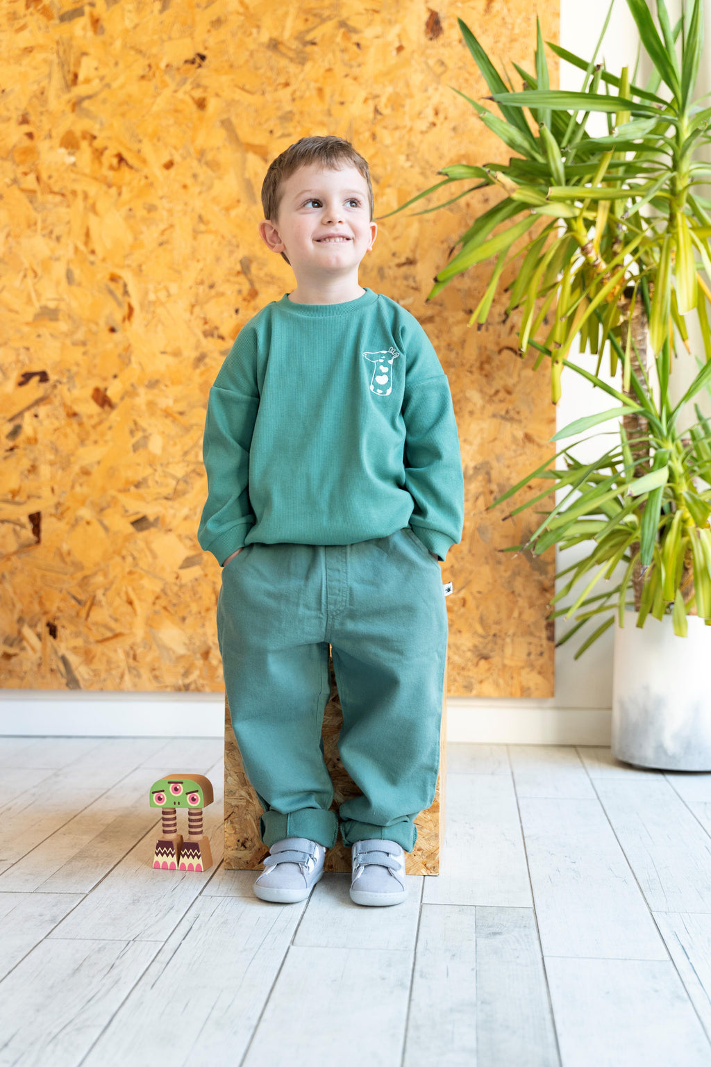 Little Yucca "Slouchy" Kanvas Pantolon - Derin Yeşil