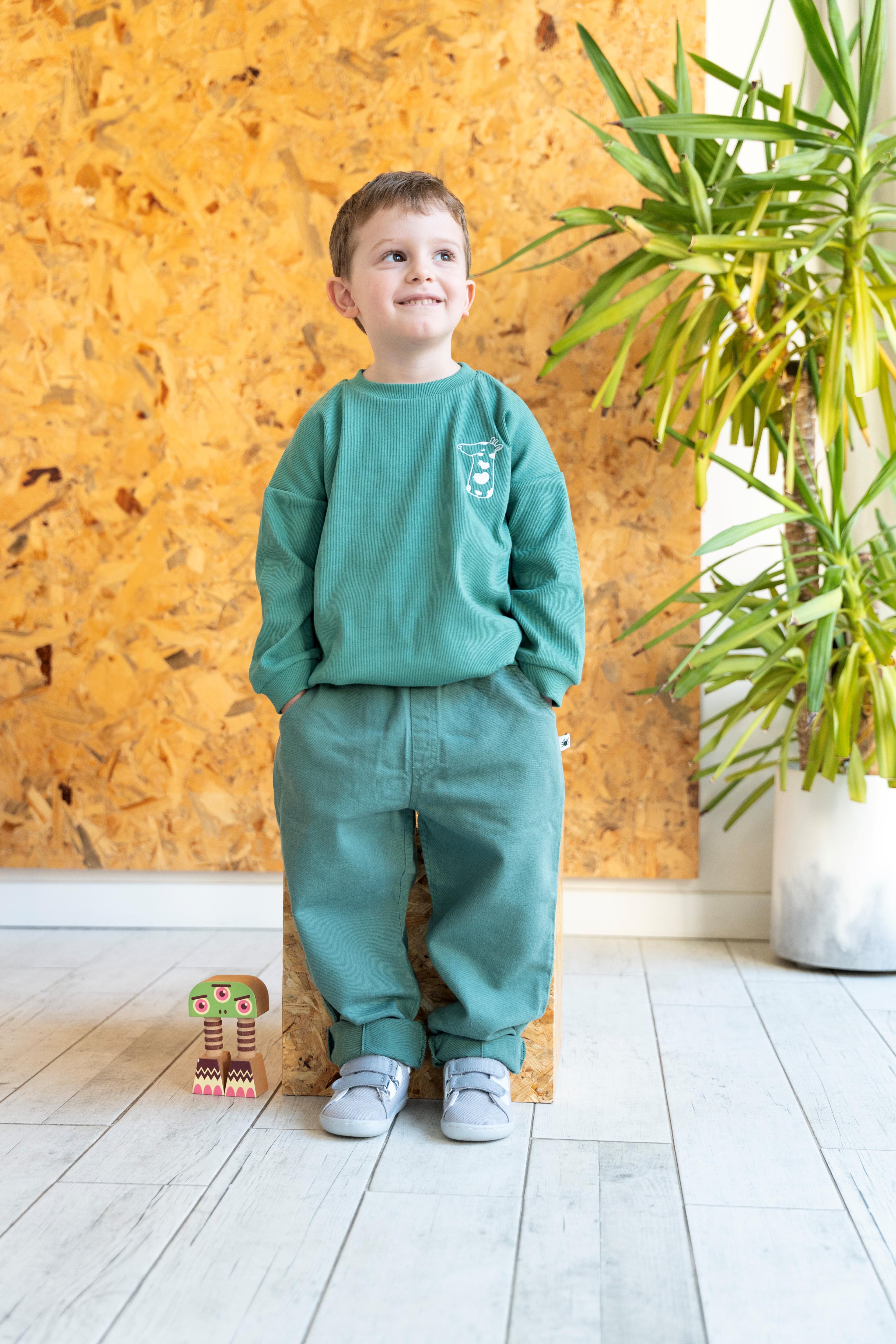 Little Yucca "Slouchy" Kanvas Pantolon - Derin Yeşil