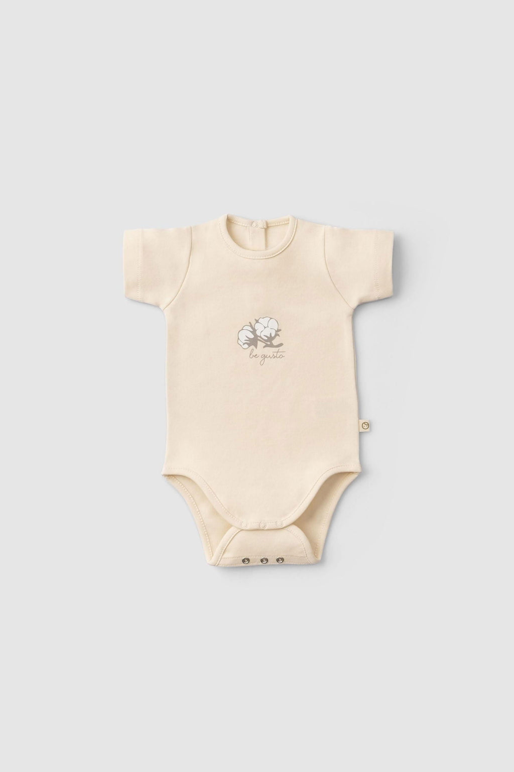 2'li Kısa Kollu Organik Pamuk Bebek Body Seti Küçük Pamuk Desenli - Riki Baby&Kids
