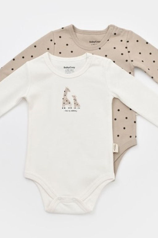 BabyCosy Organik Pamuk Giraffe İkili Uzun Kol Body Set - Riki Baby&Kids