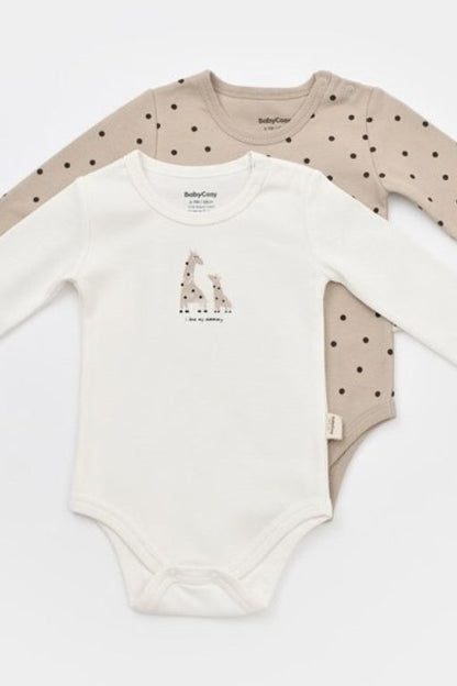 BabyCosy Organik Pamuk Giraffe İkili Uzun Kol Body Set - Riki Baby&Kids