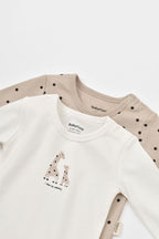 BabyCosy Organik Pamuk Giraffe İkili Uzun Kol Body Set - Riki Baby&Kids