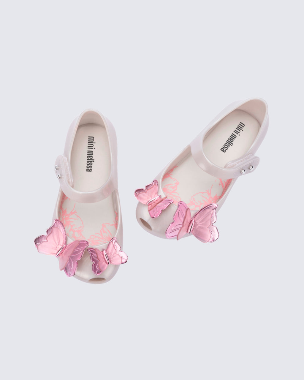 Mini Melissa Ultragirl Fly Baby üstten görünüm kelebek aplikeler