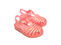 Mini Melissa Baby Possession Shiny simli somon renkli kafesli kız bebek sandaleti çapraz görünüm