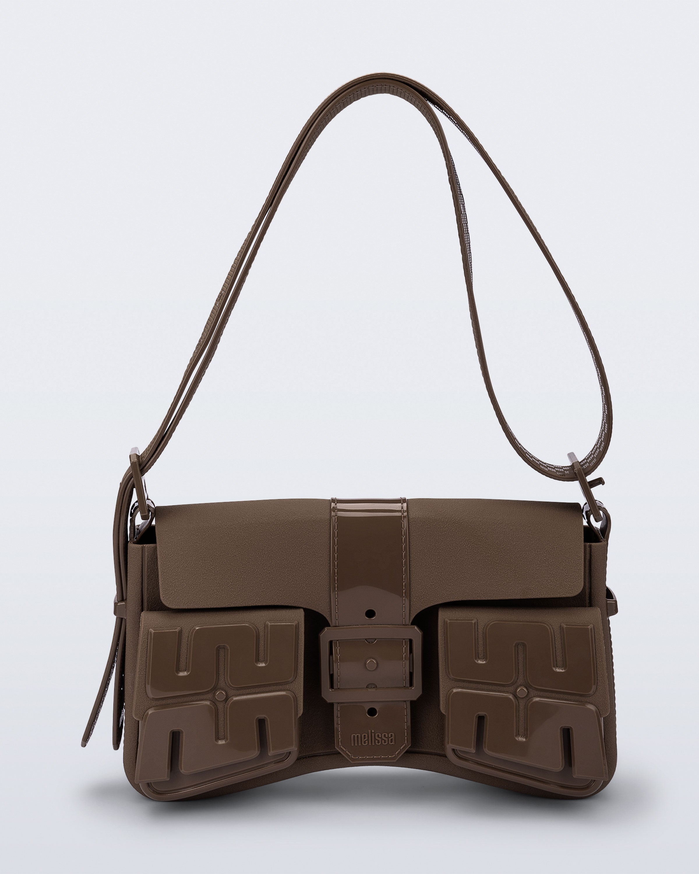 Melissa Cargo Bag kahverengi kadın omuz çanta ön görünüm