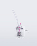 Melissa Drink Charm holografik sim dolu şeffaf polikarbon bardak tasarımlı çanta süsü ölçülü görünüm