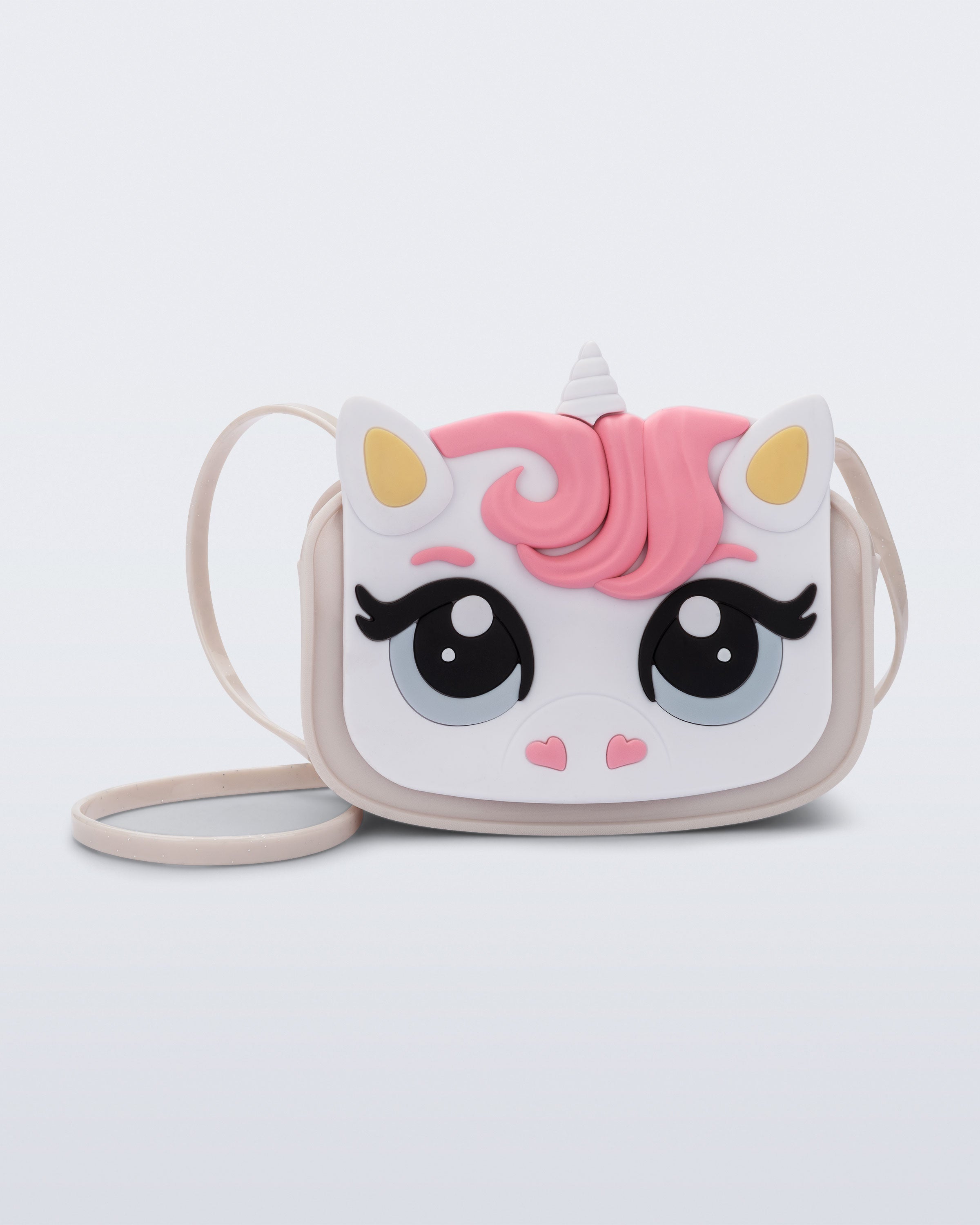 Mini Melissa Dreamy Uni Bag bej unicorn desenli çocuk çantası ön görünüm