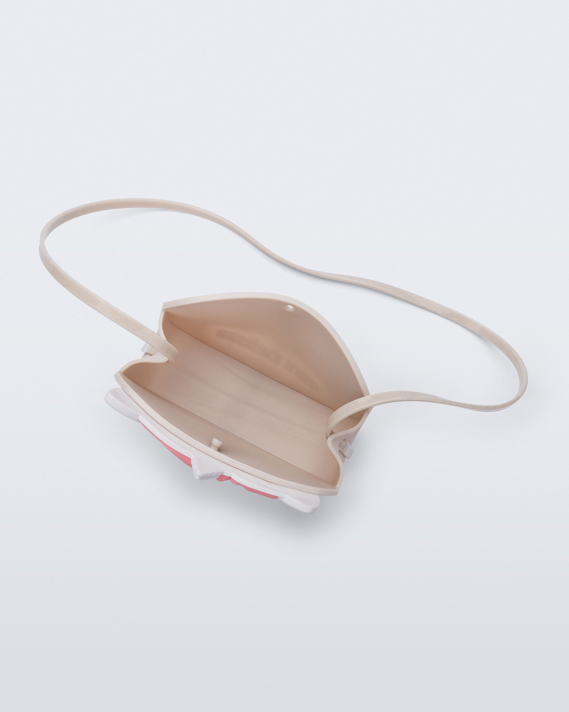 Mini Melissa Dreamy Uni Bag bej çocuk çantası açık kapak iç hacim