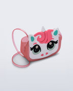 Mini Melissa Dreamy Uni Bag simli pembe renkli 3D figürlü kız çocuk omuz çantası çapraz görünüm