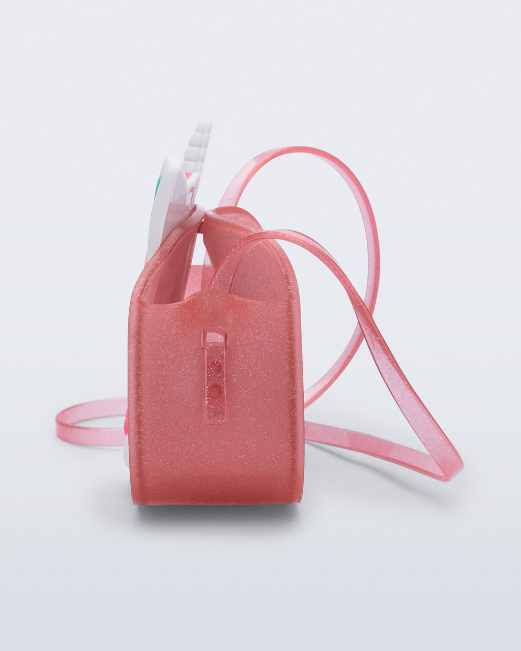 Mini Melissa Dreamy Uni Bag simli pembe çocuk çantası yan görünüm