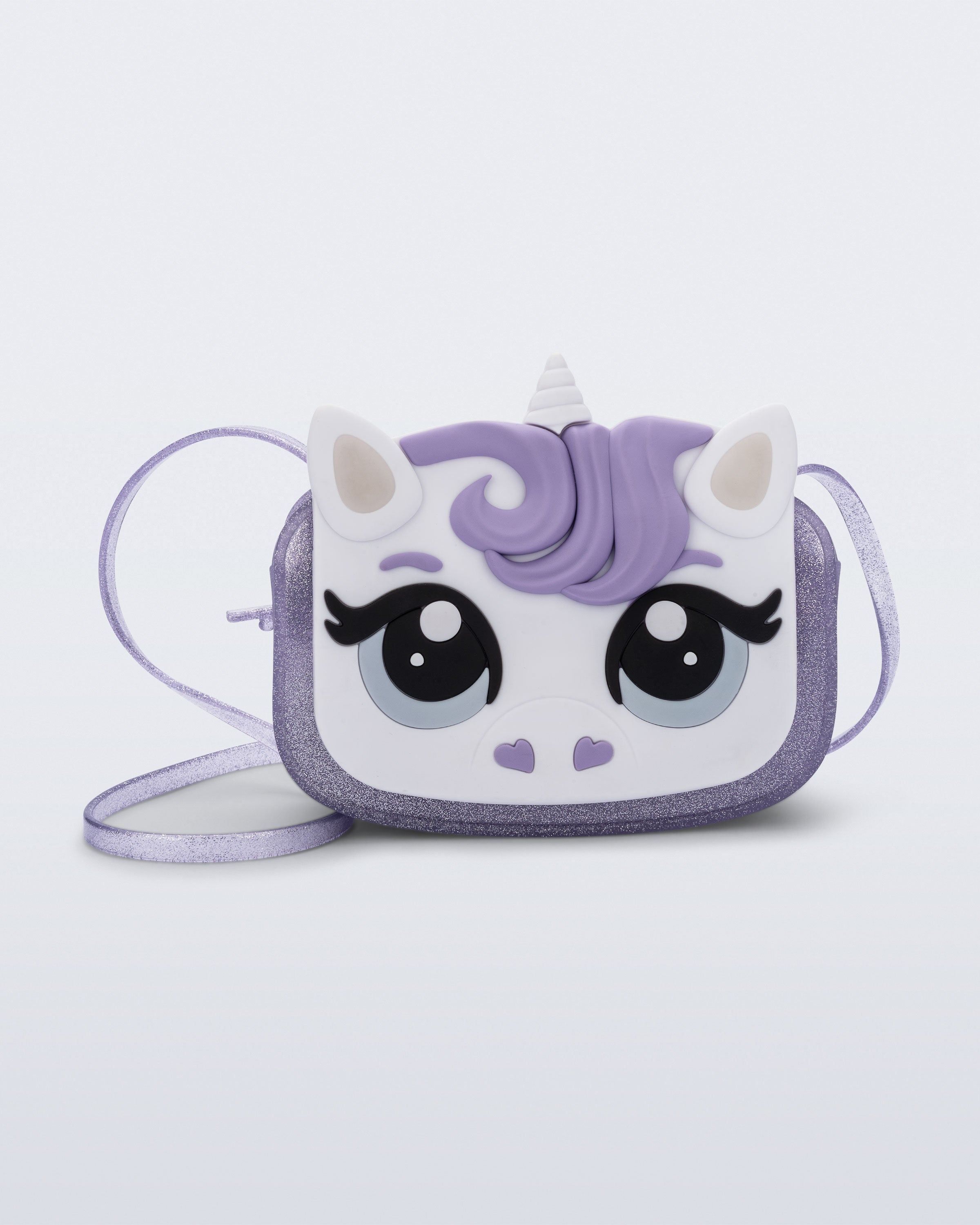 Mini Melissa Unicorn simli lila çocuk çantası ön görünüm