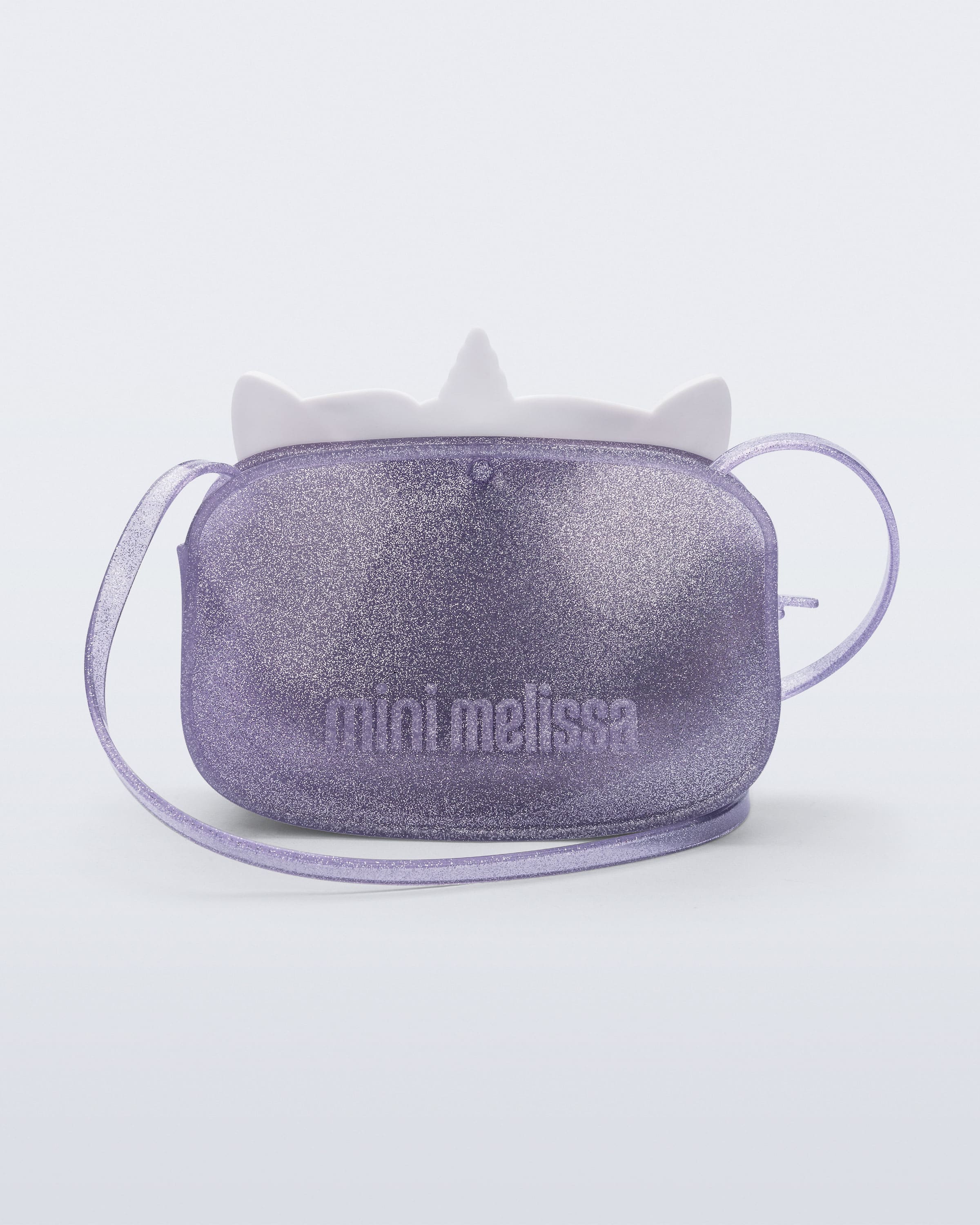 Mini Melissa unicorn lila çanta arka yüzey logo detayı