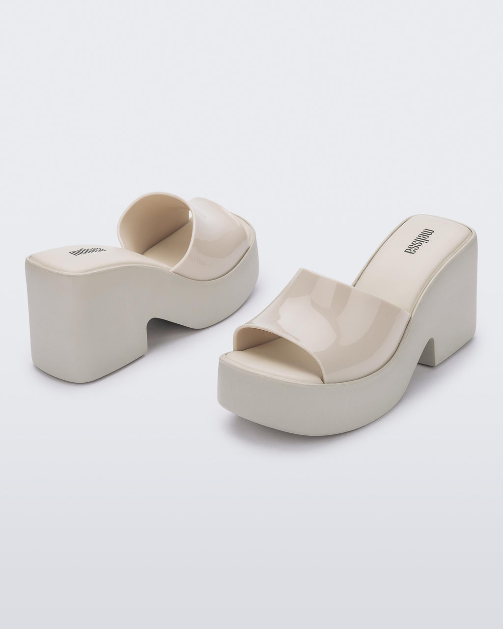 melissa posh modern platform terlik çift çekim – creme renk kadın yaz terliği